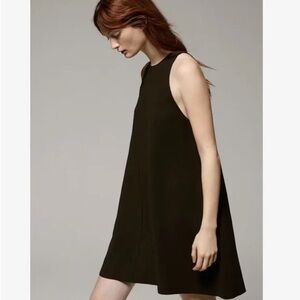 Aritzia Wilfred Trompette Faux Suede Little Black Dress
